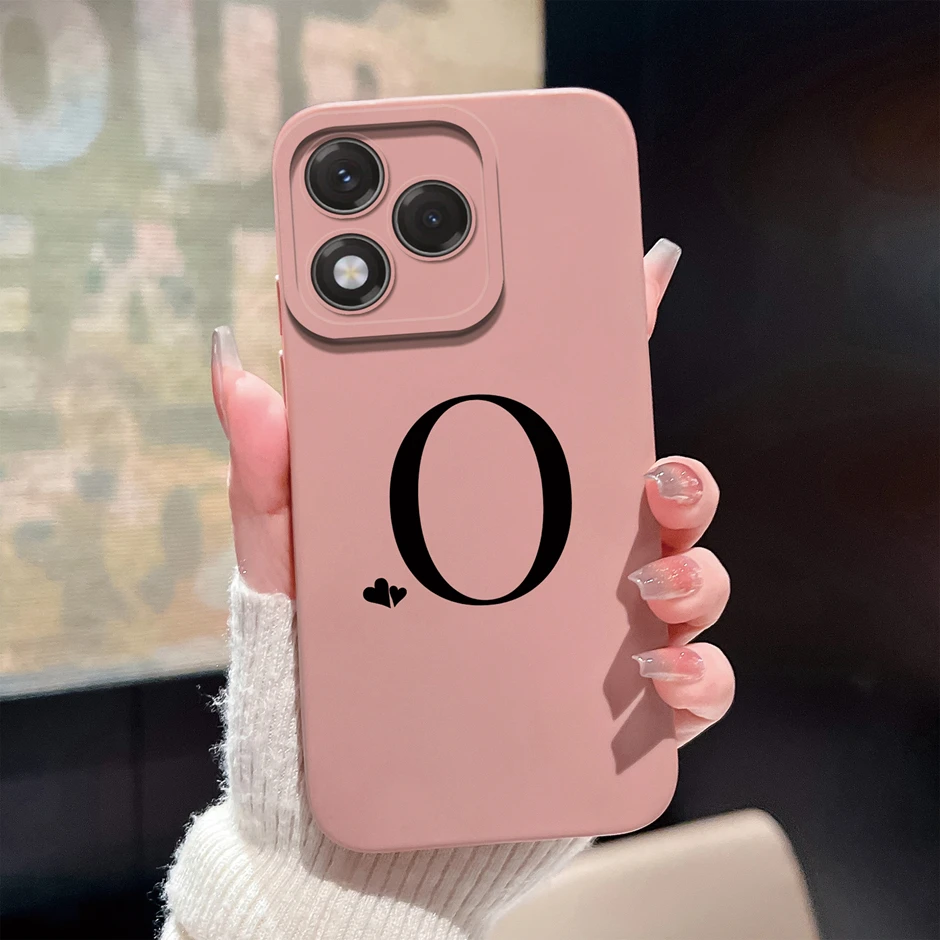 For Honor 5G Case: Shockproof Soft Silicone Slim Bumper Cover, Simplicity 26 Letter Design