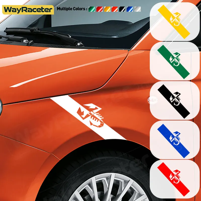 1 Pc Scorpion 595 Grafica Decalcomania In Vinile Riflettente Fascia Cofano Cofano Laterale Parafango Adesivo Per Fiat 500 Accessori Abarth