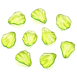Set of Green Acrylic Leaf Charms for Jewelry Making and Crafts (20pcs Style 10)