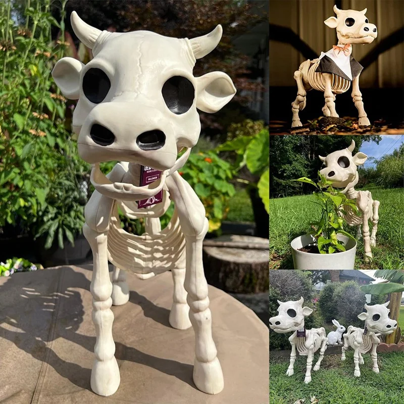 

Корова скелет Хэллоуин украшение Скелет корова статуя Хэллоуин корова Скелет Декор корова украшения для улицы