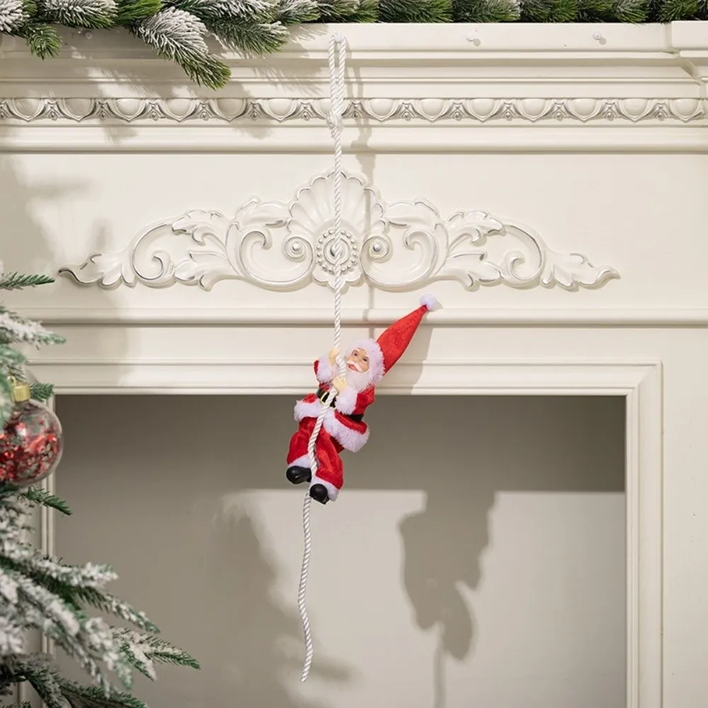 Xmas Decorations Climbing Rope Santa Claus Navidad Gift Statue Santa Claus Hanging Pendants Cartoon Sturdy