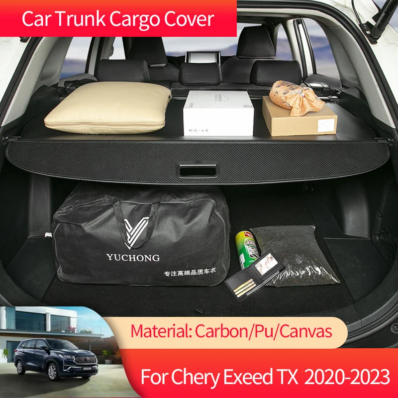 

Car Trunk Cargo Cover Luggage Storage Rear Boot Tray Security Shielding Shade Accessories for Chery Exeed TX TXL 2022 2021 2020