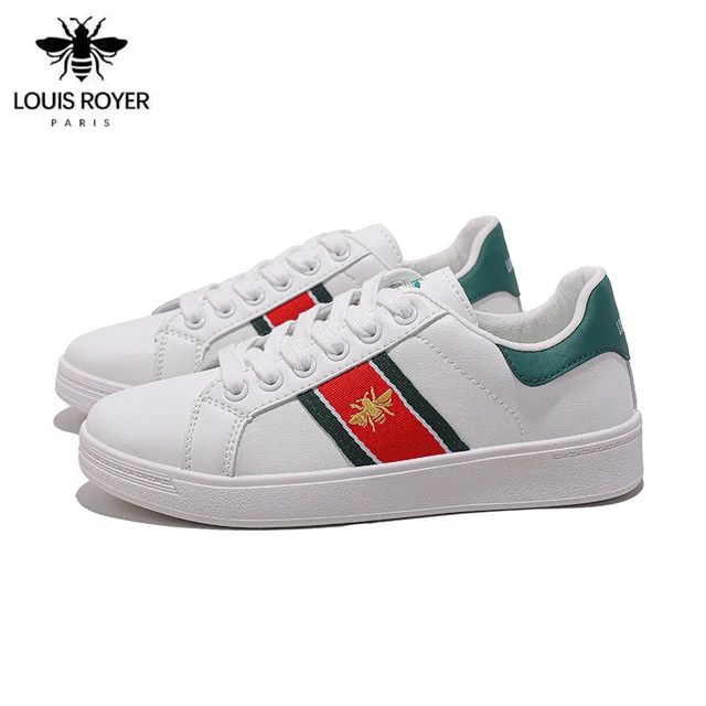 LOUIS ROYER Sports Shoes Women Leather Lace-up Flat High Quality Vulcanized  Trend White Comfortable Casual Shoes Unisex Sneakers - AliExpress