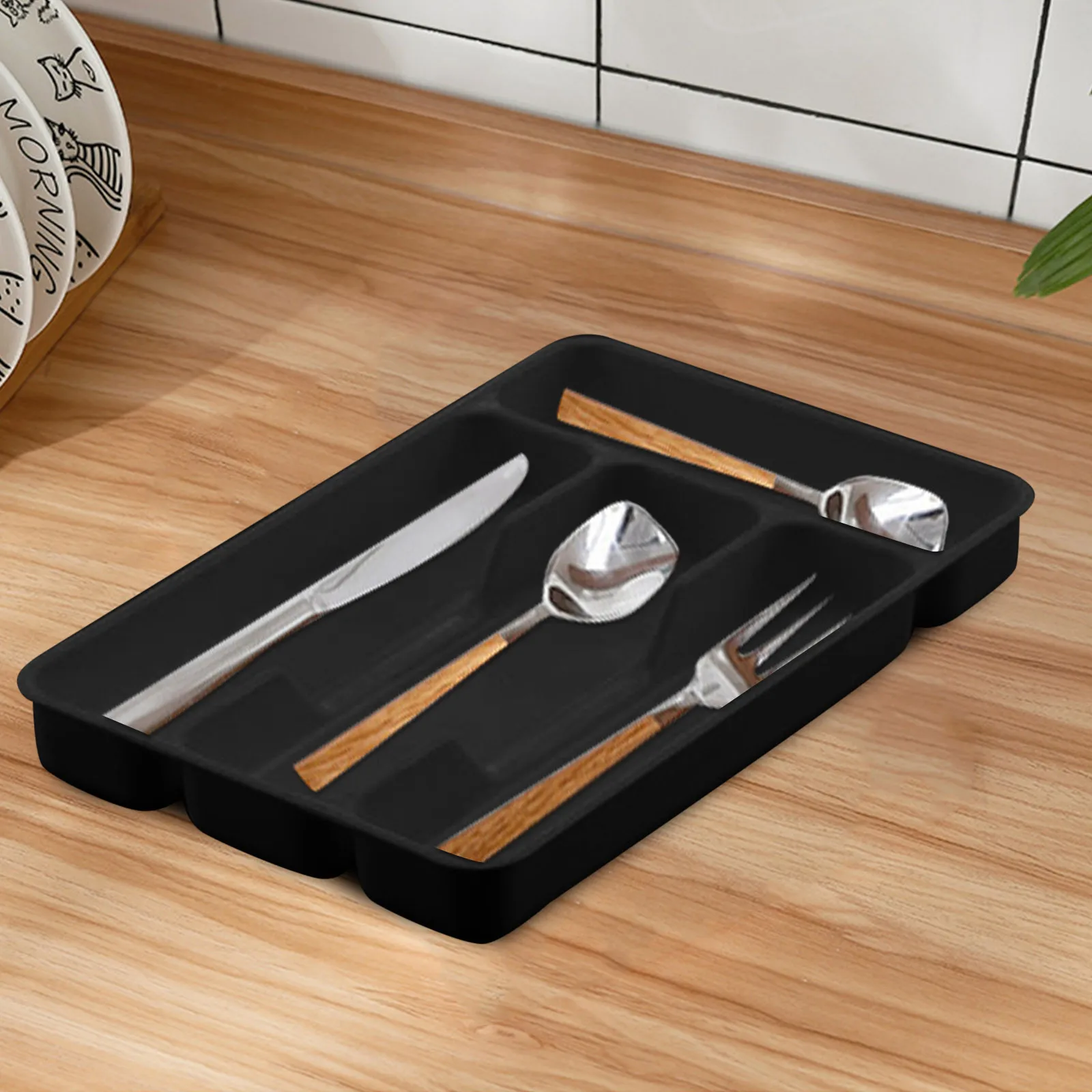 Cutlery Organizer Tableware Organizer Cutlery Storage Tray Knife Block Holder Spoon Fork Separation Box Kitchen Drawer