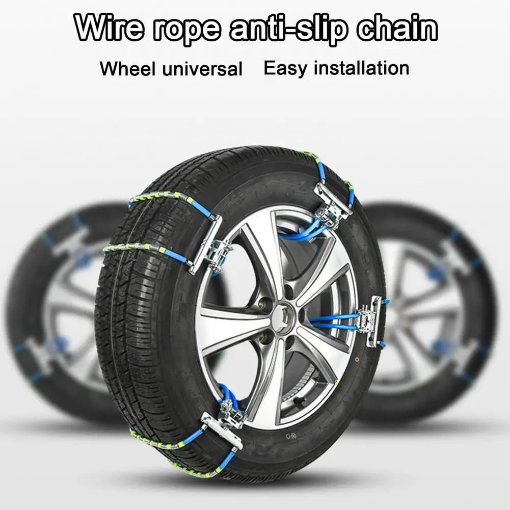 1 Set Universal Snow Chains Adjustable Anti-slip Tire Chains Emergency Traction Strong Grip Emergency Braking Tire Chain