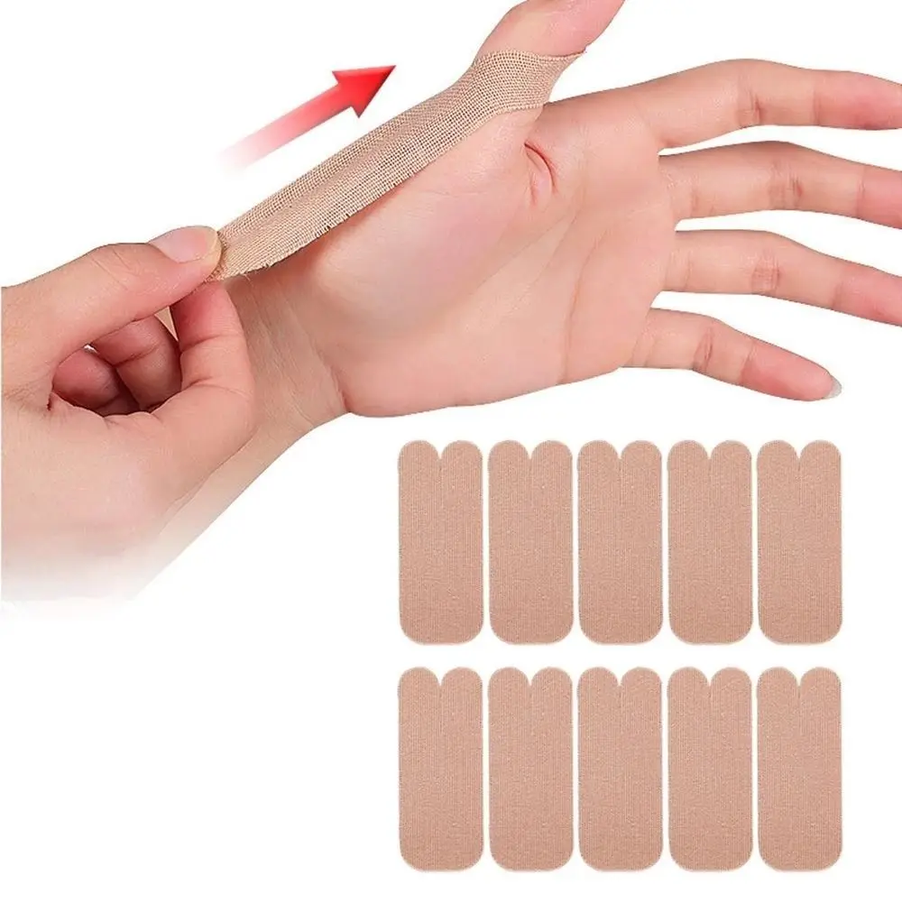 10PCS Elastic Cloth Wrist Patches Khaki Breathable Tendon Sheath Patch Anti-sprain Relieving Thumb Pain Sports Protective Gear