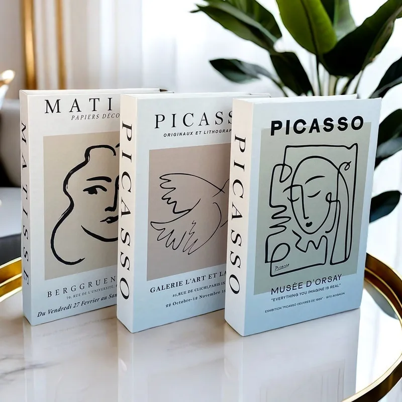 Lot De 3 Livres Décoratifs En Lin Pour Décoration De La Maison, Faux Livres Décoratifs Modernes Pour Décoration De Table Basse, Bibliothèque, Cheminée ( Bleu