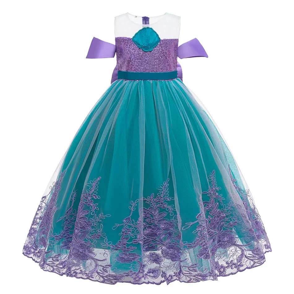 Cute Girl Princess Little Mermaid Ariel Dress Kids Cosplay Costume Children  Halloween Birthday Party Clothes Summer Dress Girl - AliExpress 1501