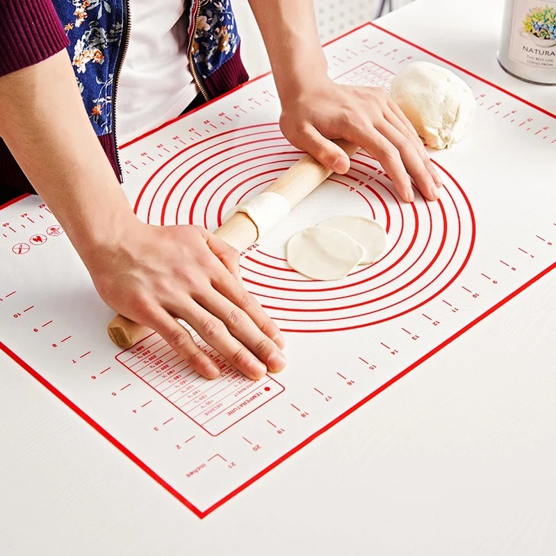  Silicone Baking Mat Kneading Pad Dough Mat Pizza Cake Dough Maker Kitchen Cooking Grill Non-Stick Gadgets Bakeware Pastry Mat 