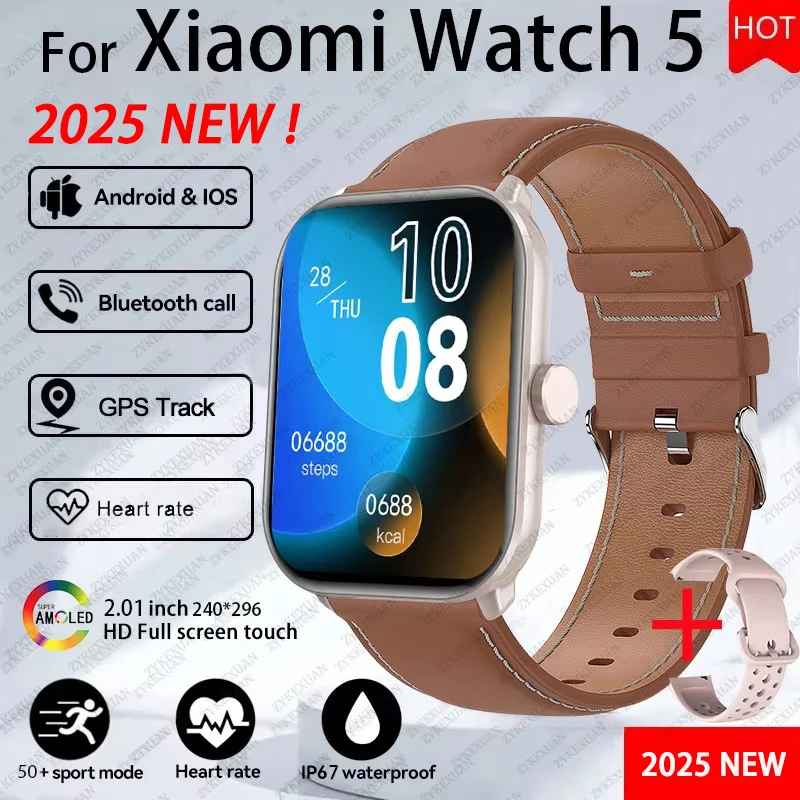 New Upgraded Watch 5 GPS Tracking Smart Watch Men HD AMOLED