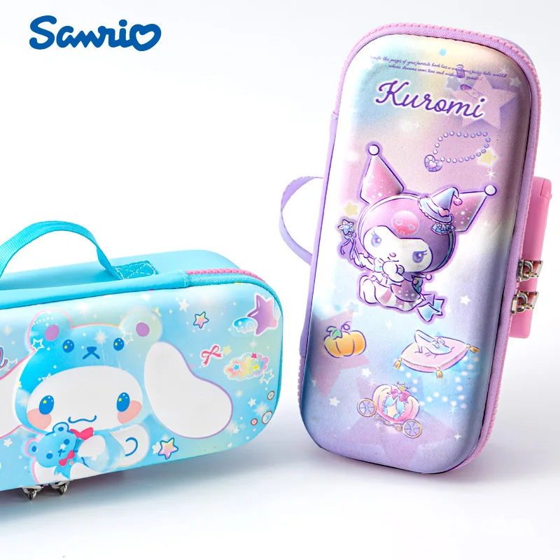 

Sanrio Ins аниме Kuromi Kawaii Cinnamoroll кодовый замок большой емкости фотокарандаш реальный подарок для детей