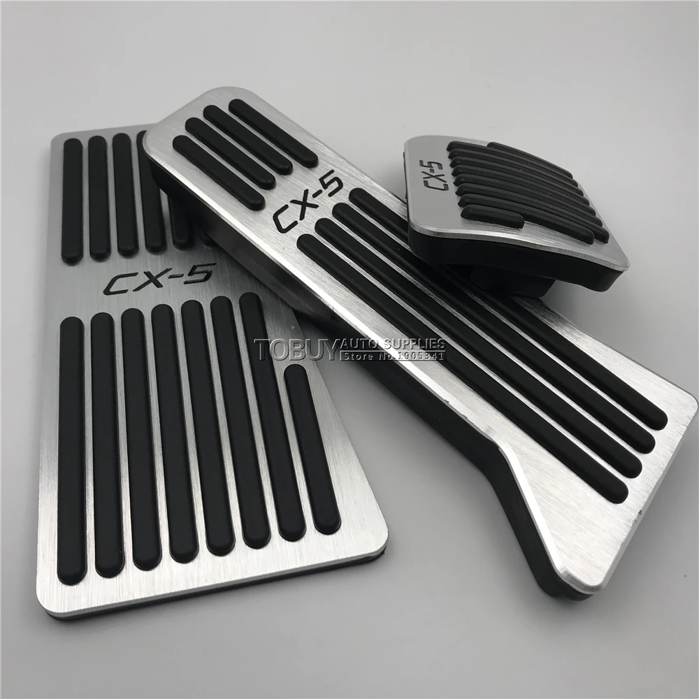Car Aluminum Pedal Cover For Mazda CX-5 CX5 AT/MT Accelerator Gas Brake Footrest Refit Pad Interior Supply Decorative Accessory