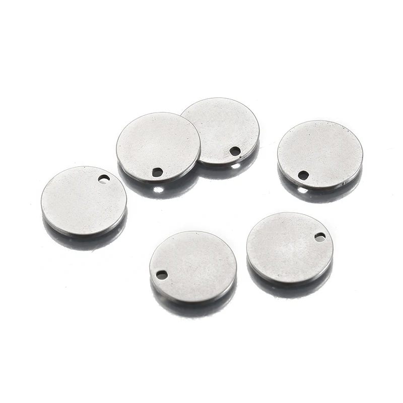 Stainless Steel Charms Stamping Blank Tag With Jump Rings - Temu
