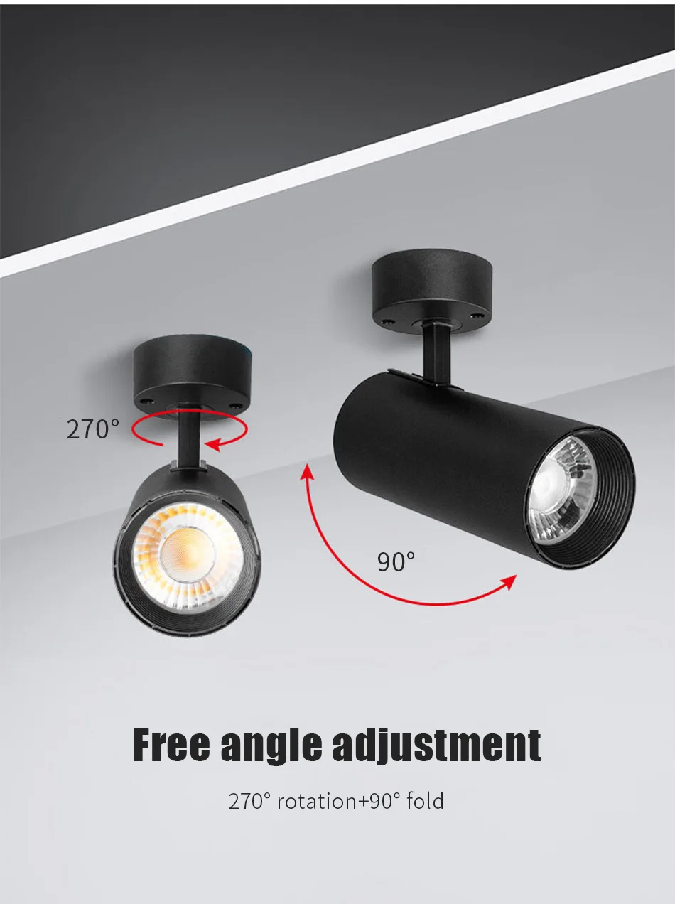 LED Track Light Stripe Lighting COB Ceiling Spot Light One Set Wall Lamp 12/20/30/40W Spotlight Rail for Home Kitchen Store 220V