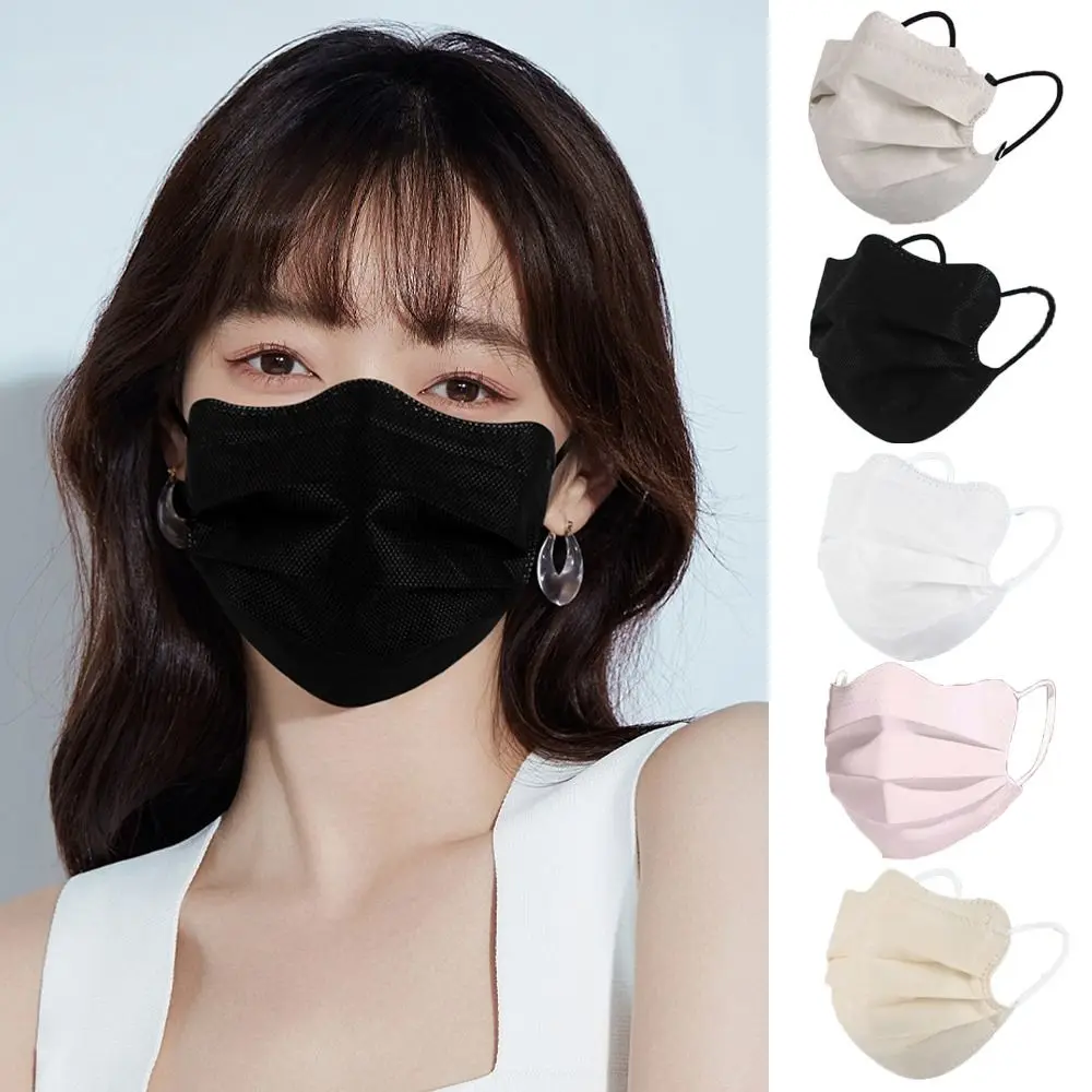 Butterfly Shaped Design Disposable Face Mask Breathable 3layer Morandi Color Protective Face Cover V-face Anti Dust Mask 50pcs disposable face mask face mask