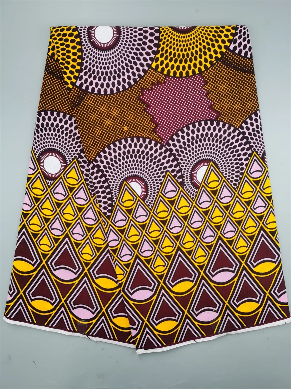 Authentic Wax Print Fabric African Dress Material 100% Cotton, 6 Yards