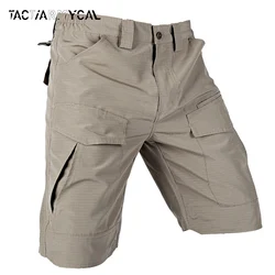 Men's Summer Quick Dry Shorts Multi-Pockets Tactical Cargo Shorts Men Wear-Resistant Tactic Trousers Casual Outdoor Fishing