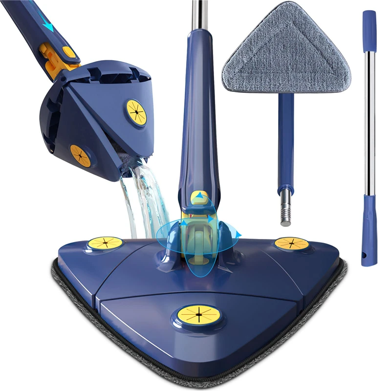 

° Wet Use Long Mop Wall Rotating Triangle With And Cleaner Adjustable For Cleaning Dry Mop Dust Handle 360 Microfiber Floor
