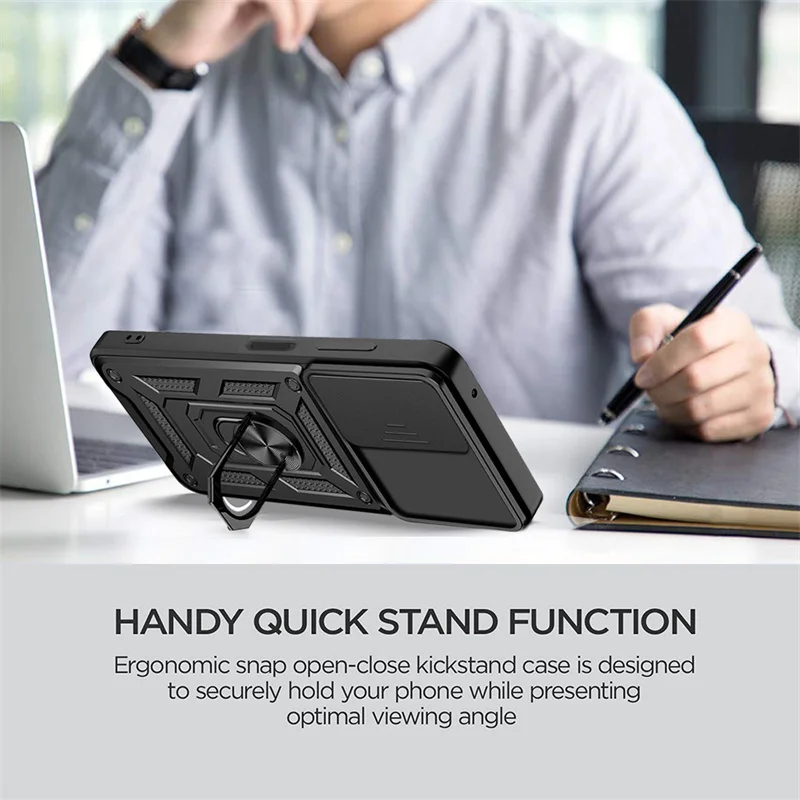Slide Camera Lens Armor Case with Magnetic Holder Ring and Protective Cover