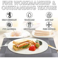 PVC Washable Placemats for Dining Table Mat Non-slip Placemat Set In Kitchen Accessories Cup Coaster Wine Pad Coasters Set 2