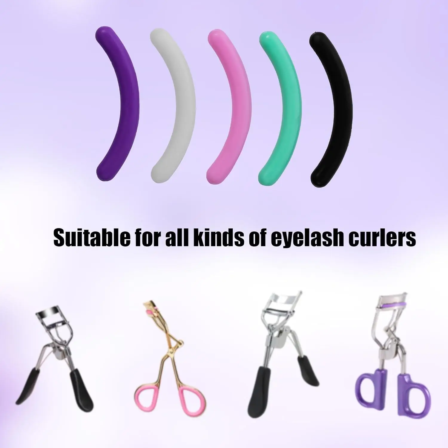 24PCS Eyelash Curler Refills - Hypoallergenic Silicone Pads Universal Fit w/ Case Salon-Grade Anti-Slip Design 100+ Uses