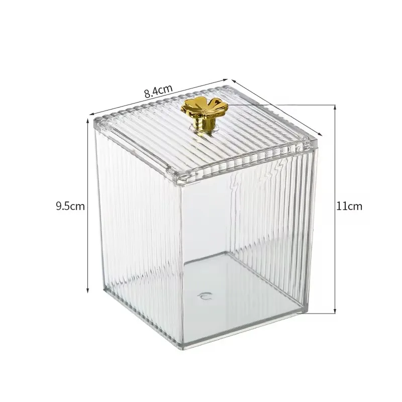 Makeup Cotton Swab Storage Box Makeup Remover Cotton Toothpick Line Cosmetic Box Desktop Beauty Egg Acrylic Storage Box 5