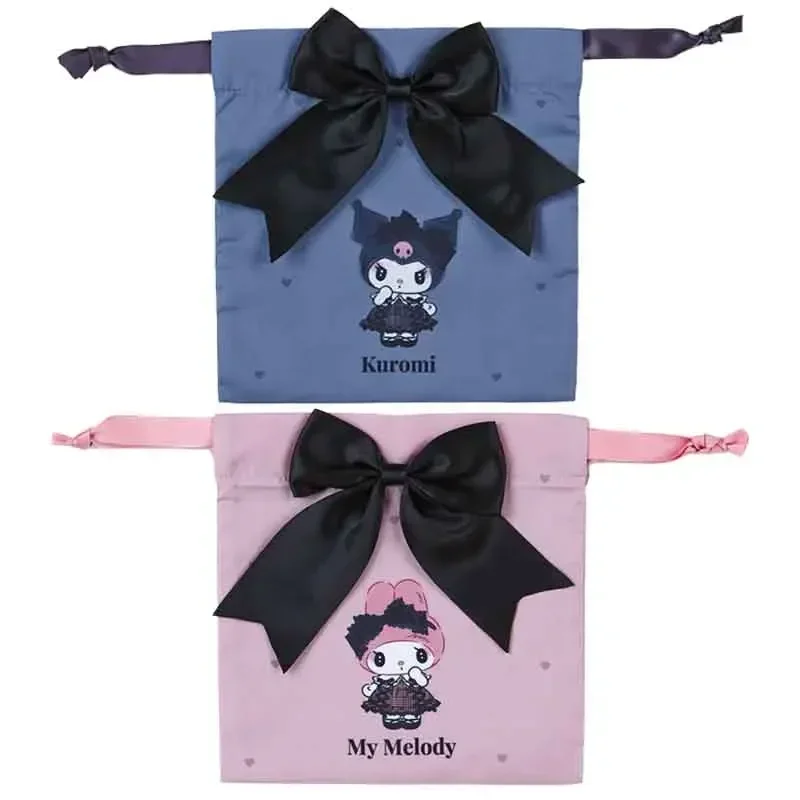 

MINISO аниме Kawaii Sanrio Melody Kuromi с бантом, мультяшная женская сумка, портативная Женская сумочка, подарок для девушки