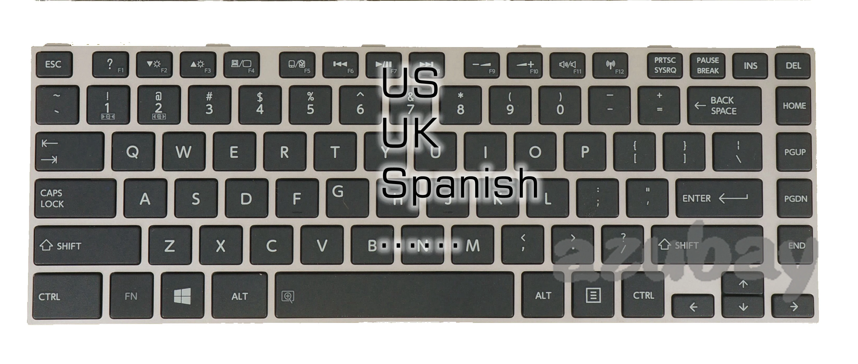 

US UK SP Keyboard For Toshiba PK1310R1A00 MP-11B23US-698C 9Z.N7SBC.G0S PK1310R2B19 9Z.N7SBC.G1E PK1310R2B31 NSK-TUGBC