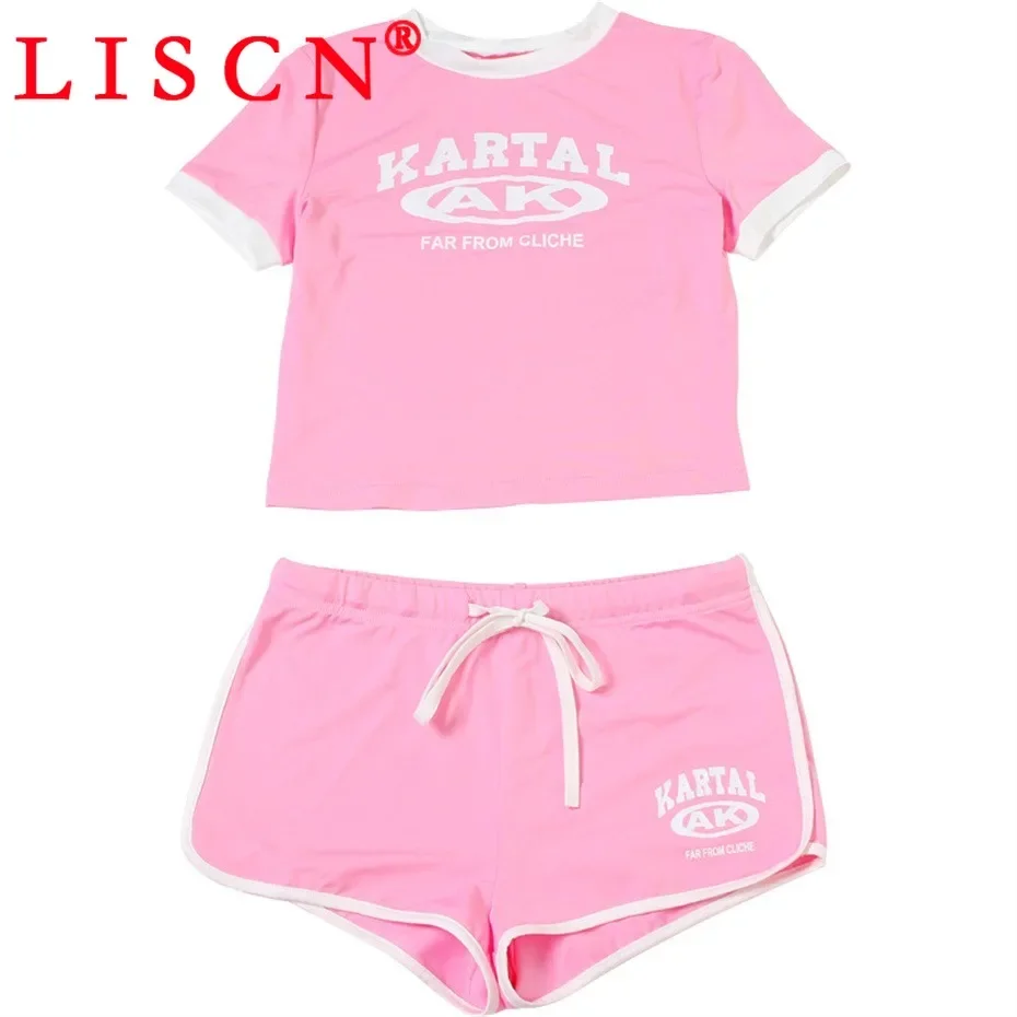 10sets Wholesale Items for Business Two Piece Set Outdoor Sportsuit Women Clothes Summer 2025 Short Sleeve Outfits Casual K14879 5