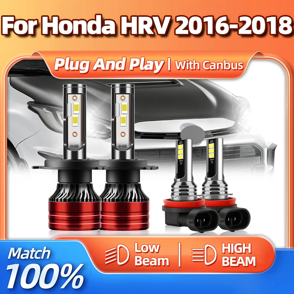 

Canbus LED Headlamps 40000LM 240W Car Headlight Bulbs 12V Turbo Auto Fog Lamps 6000K White For Honda HRV 2016 2017 2018