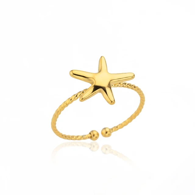 Bagues géométriques en acier inoxydable pour femmes, Texture minimaliste, couleur or, ouverture de Couple, bijoux esthétiques de mariage et de noël