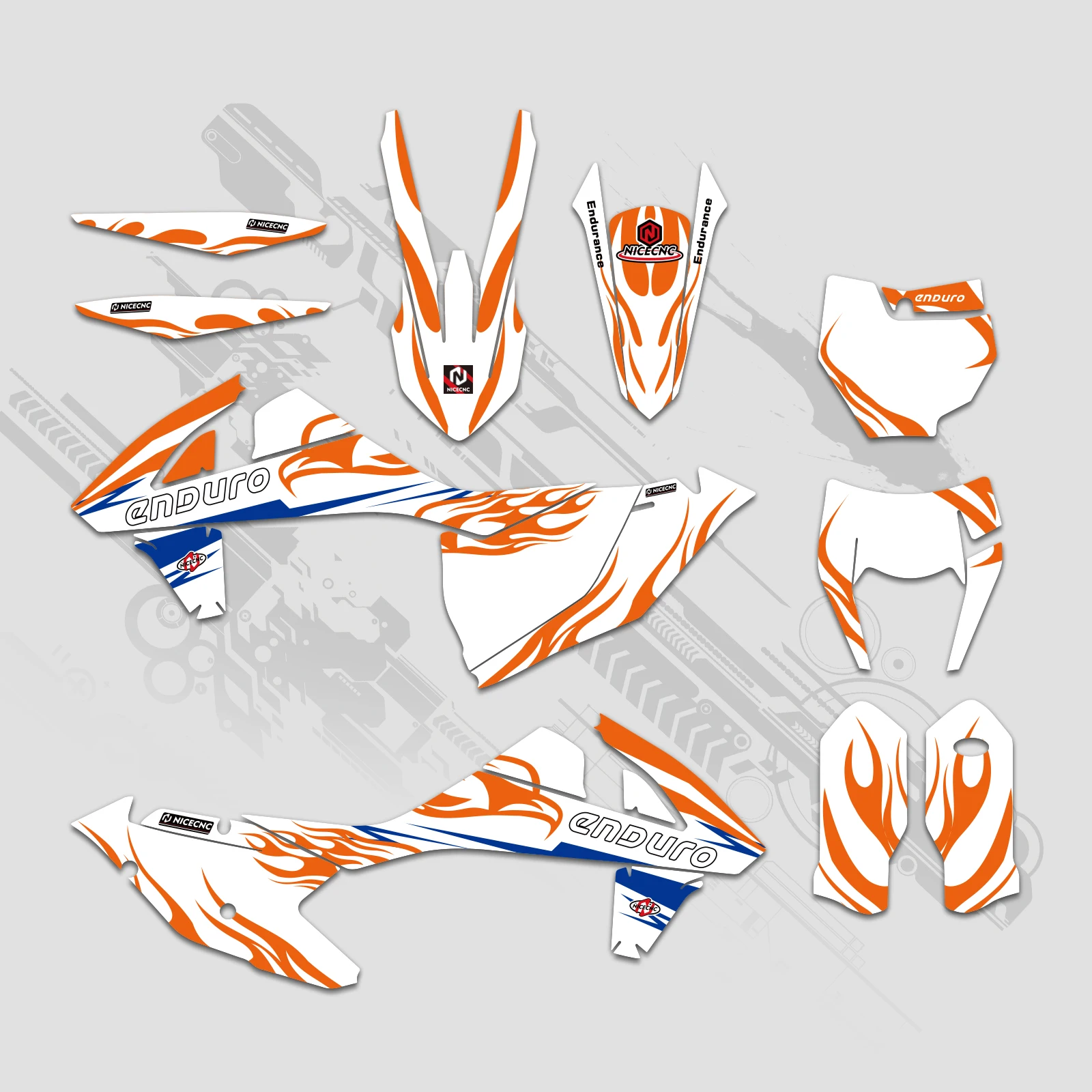 Für KTM EXC 300 EXC 250 EXCF 350 EXC450F XC 300 XCF 350 450 2017 2018 2019 Motocross Grafik Hintergrund Aufkleber Aufkleber Anpassen – Detail 11
