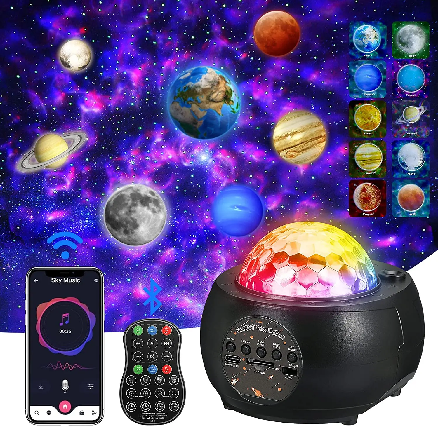 

Smart Galaxy Projector APP Control Star Projector Bluetooth Speaker Ceiling Starry Sky Night Light Whit Remote Control Xmas Gift