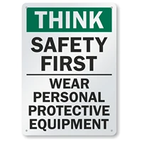 Think Safety First Metal Sign Waterproof