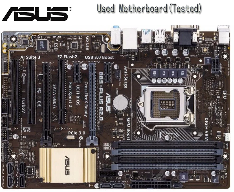 

Asus B85-PLUS R2.0 USED Desktop Motherboard LGA 1150 DDR3 SATA3 USB3.0 ATX