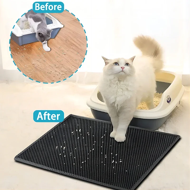 EVA Double Layer Cat Litter Pad Waterproof Non-slip Sand Basin Filter Kitten Dog Washable Easy Cleaning Pet Accessories cat litter pad