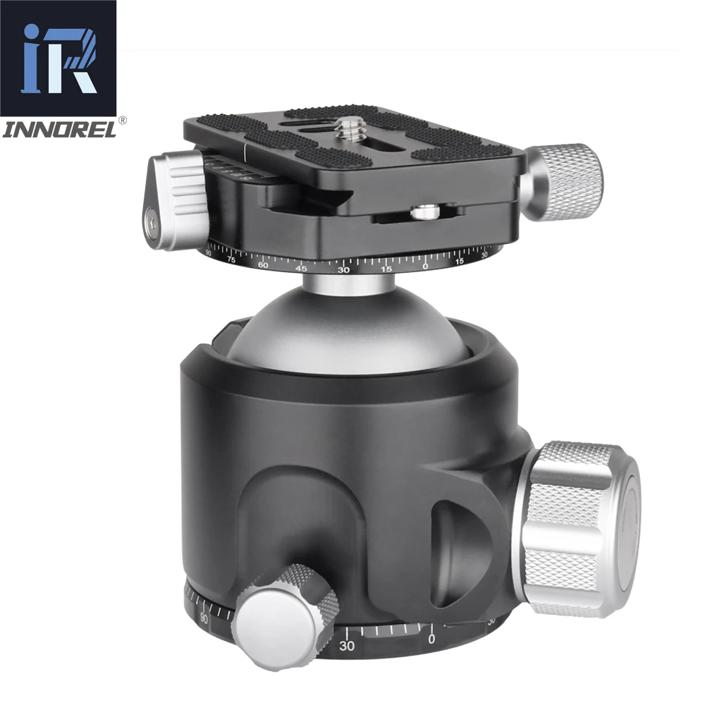 Tripod Ball Head Camera Panoramic Head Quick Release Connector Mount INNOREL V52/44/36 Tripod Head Low Gravity Center Double Panoramic Ball Head Quick Release Plate for Digital DSLR Camera