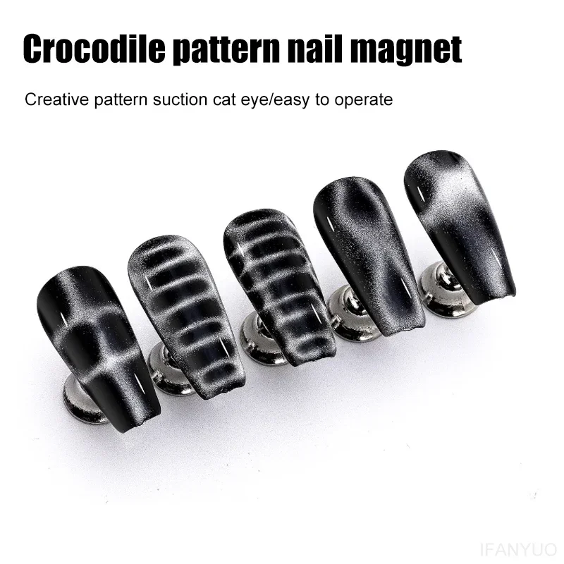 Crocodile Pattern Nail Magnet Nail Cat Eye Strong Effect Magnet Wave Geometric UV Attraction Magnets Set Manicure DIY Tool