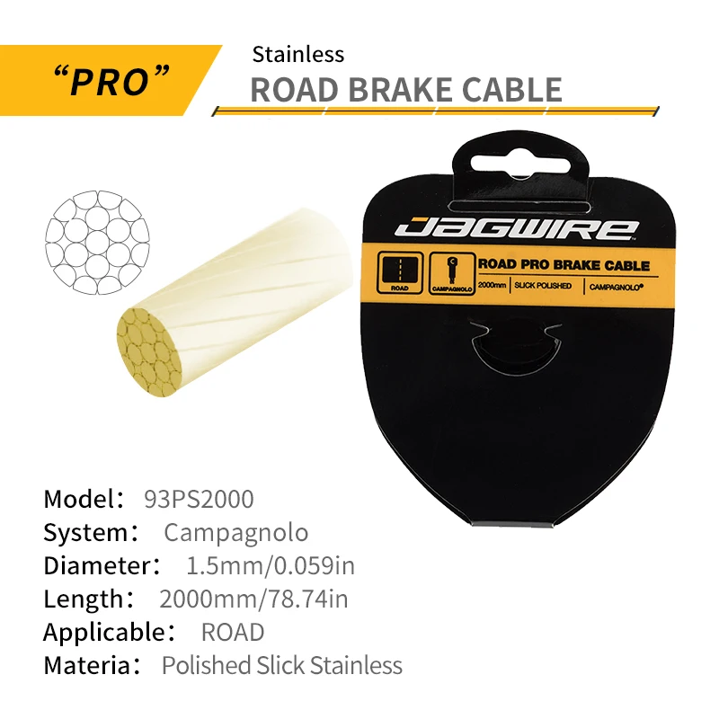 Jagwire Nano Slick Gold 스테인리스 스틸 시프트 내부 케이블, 저마찰 및 내마모성, MTB 및 로드 바이크용 범용