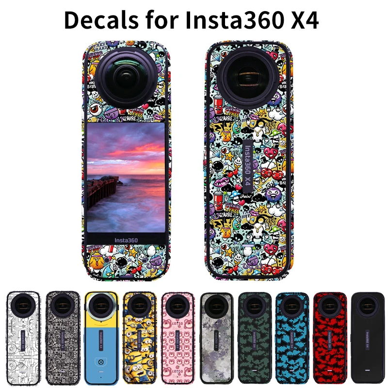 Insta360 X4 카메라 데칼 장식 스티커 바디 프레임 보호 필름 안티 스크래치 이동식 PVC 다채로운 스크래치 방지