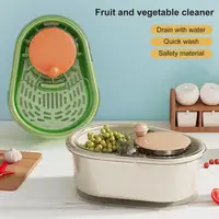 Fruit Cleaner Quick Fruit Gadget Efficient Fruit Vegetable Washer with Capacity Spinner Bowl Detachable Brush Drain for Easy 2