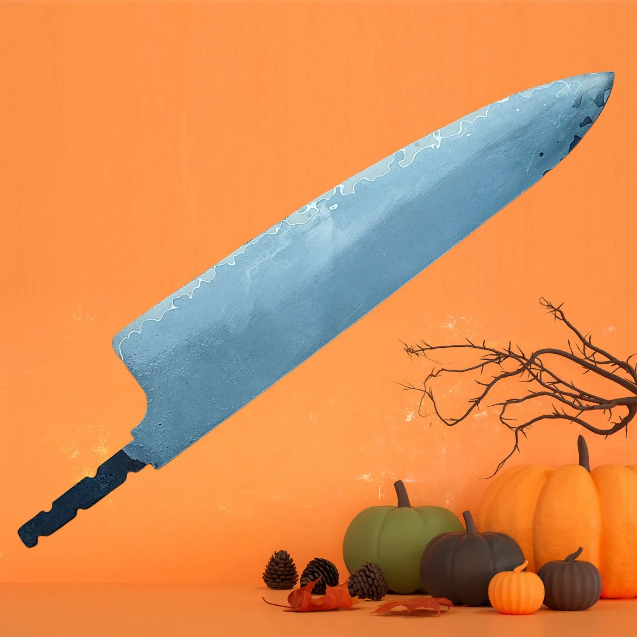 

DIY Gyutou Knife Without Handle Chefs Cleaver Sashimi Tynny Slicing Sushi 10Cr15MoV 3 Layers Clad Steel Handmade Kitchen Knives