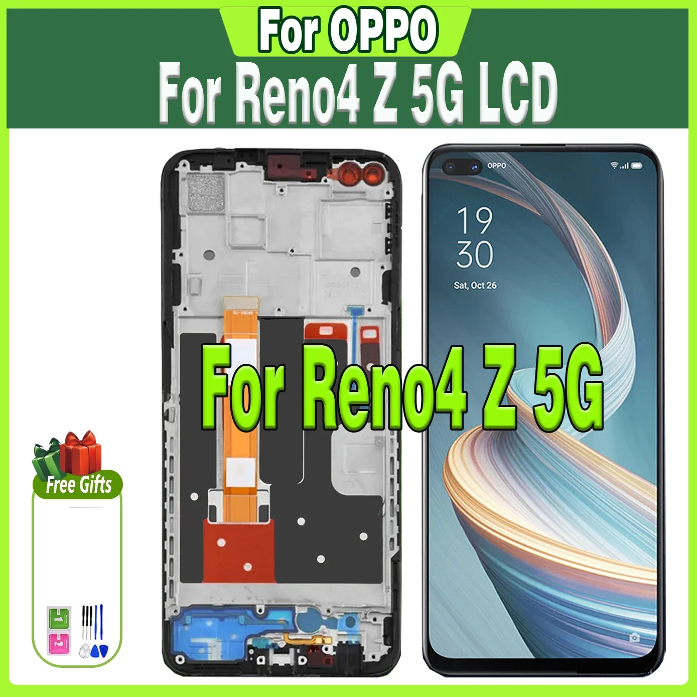 

100% протестированный 6,57 "для OPPO Reno4 Z 5G CPH2065 ЖК-дисплей сенсорный экран дигитайзер для Reno 4Z запасные части