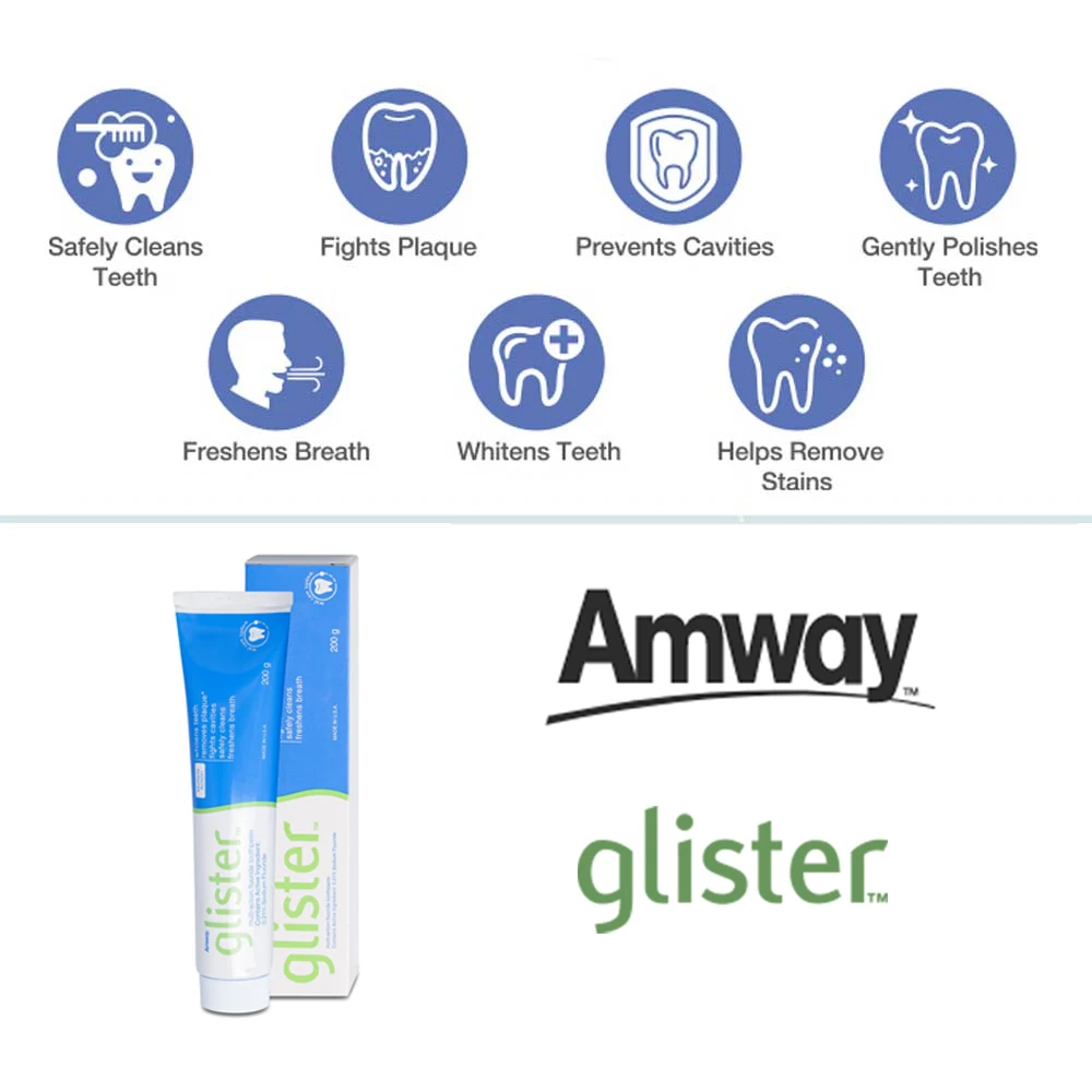 Dental Amway Glister Toothpaste 200g Multi Action Fluoride Original