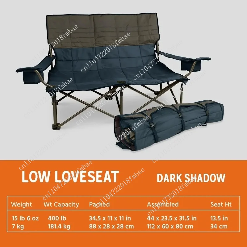 Concerts, Tailgates & Beach Days，Double 2 - Person Foldable Camping Chair for Festivals