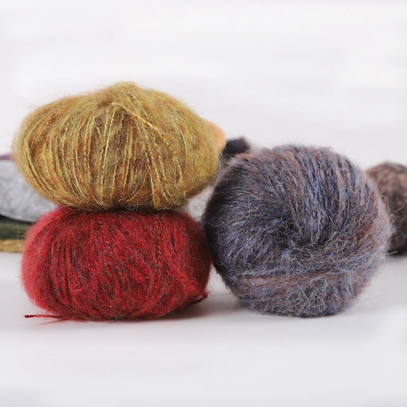 Confezione da 3 rotoli di filato mohair a pelo lungo, 50 g per rotolo, totale 150 g, filato mohair fantasia, disponibile in più colori, adatto per lavori a maglia, uncinetto, maglioni, sciarpe e accessori per capelli - immagine 5