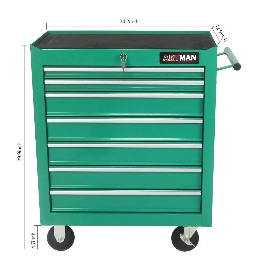 Rolling Tool Chest,7 Drawers Tool Cart on Wheels, Tool Case for Repair Shop, Garage, Warehouse, Workshop, Tool Trolley Organizer 4
