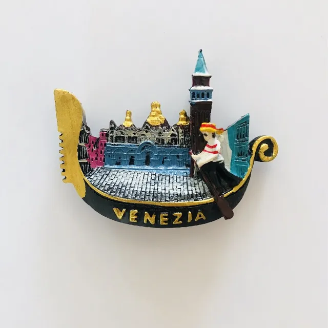 Magnete Frigorifero 3D Venezia Gondola - Souvenir In Resina, 8x6cm, Regalo Da Collezione Per Casa - Foto 11