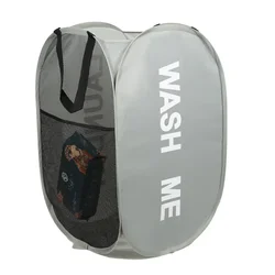 Collapsible Breathable Mesh Laundry Hamper with Wide Opening - XL (Grey)