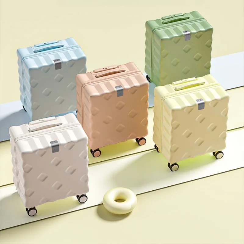 18/20 탑승 케이스 경량 컴퓨터 케이스, 어린이 앉는 수하물 대용량 여행 상자, 미니 트롤리 암호 상자